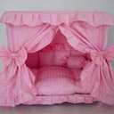 Yolley Princess Pink Pet Dog Handmade Bed House+1 Candy Pillow (S), 19.6"L x 11.8"W x 19.6"Th