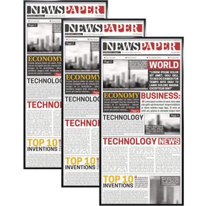 ELSKER&HOME 11x22 newspaper Frame 3 Pack, Black 11x22 Picture Frame for Horizontal or Vertical Wall Mounting, Sturdy and Scratch-proof