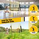 PodiuMax Volleyball Training Equipment, 11x8FT Adjustable 6.58 ft, Volleyball Practice Net for Serve & Spike, 2-in-1 Train & Play, Fast Setup, Stable Frame Training Net for Backyard Indoor Outdoor