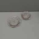 Light Pink Glass Desert Plate and Bowl Set, Appetiser Desert Plates Salad Bowl for Dinner, Tea Party, Weddings, Kitchen Pink