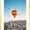 JCJMY 22.375x34 Picture Frame with 20x30 Mat, Display Photo 20x30 with Mat or 22.375 x 34 Without Mat, Wall Hanging Large 22.375 by 34 Poster Frame with Plexiglass, Gold