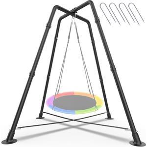 Heavy Duty Swing Frame, 330LBS Metal Swing Stand for Kids and Adults, Fits for Most Swings - for Indoor and Outdoor Use, Black(Saucer Swing NOT Included)