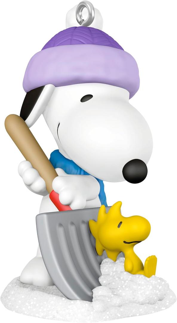 Hallmark Keepsake Peanuts Mini Christmas Ornament (Winter Fun with Snoopy) 1" Tiny Ornament for Tabletop Tree