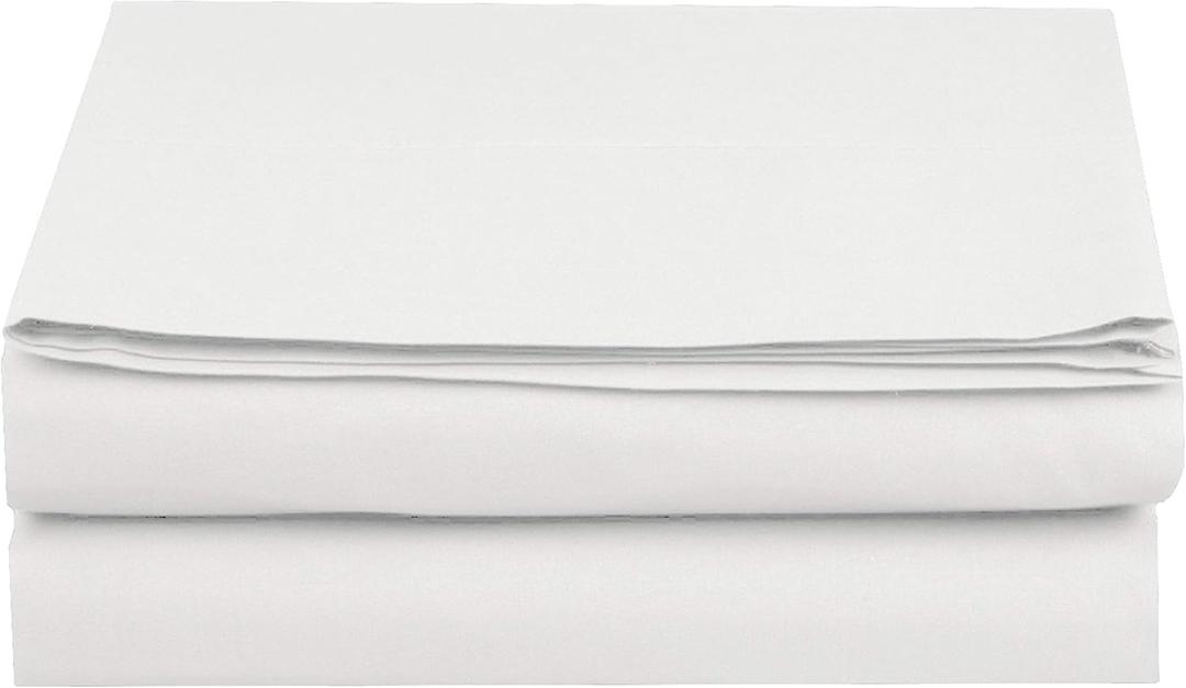 Elegant Comfort Premium Hotel Quality 1-Piece Flat Sheet, Luxury and Softest 1500 Premium Hotel Quality Microfiber Bedding Flat Sheet, Wrinkle-Free, Stain-Resistant, Twin/Twin XL, White