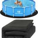 VINGLI 18 FT Round Pool Liner Pad for Above Ground Swimming Pools, Extra Thick Swimming Pool Liner, Prevent Punctures, Weed Barrier, Black