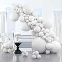 PartyWoo White Balloons 127pcs Different Sizes Pack of 36 18 12 10 5 Inch Matte White Latex Balloon Arch Kit Garland for Wedding Bridal Graduation Baby Shower Birthday Party Decorations White-Y13