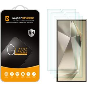 Supershieldz (3 Pack) Designed for Samsung (Galaxy S24 Ultra) Tempered Glass Screen Protector, Anti Scratch, Bubble Free