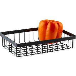 G.E.T. WB-962-MG Rectangular Metal Storage Wire Basket for Pantry, Produce and More, 9" x 6" x 2", Gray