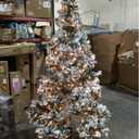 7Ft Warm Light Christmas Tree with Snow