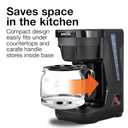 Proctor Silex FrontFill Drip Coffee Maker, 12 Cup Glass Carafe, Black and Silver (43680PS) (Compact)