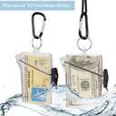 Outus 3 Pack Waterproof ID Badge Holder Case Waterproof Clear Vertical ID Card Holder with Lanyard Carabiner and Keychain Plastic Card Holders Dry Box