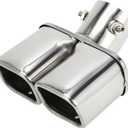 1 Pc Square Curved Slant Cut Dual Exhaust Tip for Toyota Raize Bolt on 2.4" Inlet 6.7" Length Stainless Steel Silver Tone Rear Tailpipe