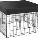 Dog Playpen Cover, Dog Playpen Mesh Top Cover, Dog Pen Cover Fits 36 Inch 4 Panels Pet Playpen, Sun/Rain Proof Pet Playpen Cover for Indoor/Outdoor Use, Black (Cover only)
