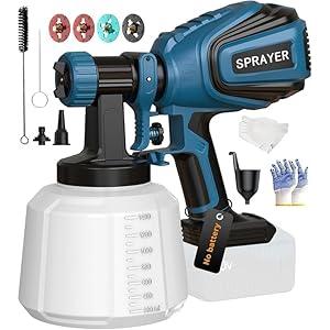 Cordless Paint Sprayer for Dewalt 20V MAX Battery Electric Spray Paint Gun