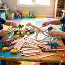 Popsicle Sticks, 100 PCS 5.5"x0.4" Wooden Sticks for Crafts, Waxing, coffee, Ice Cream, and Tongue Depressor