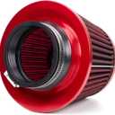 Universal Clamp-On Air Intake Filter, High Performance, Washable Filter, Replacement Air Filter, Flange Diameter 4inch/100mm (Red)