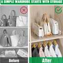 Bag & Purse Organizer for Closet, 2 Sets Adjustable Clear Handbag Storage Shelf, Plastic Clutch Dividers for Closet Organizers and Storage-Keep Purses upright (2 Sets)