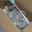 Glass Carafe Pitchers, by Kook, Mini Carafes- set of 5, Beverage Dispensers, Clear Jugs For Mimosas, Water, Milk and Juice, with Plastic Lids, Dishwasher Safe