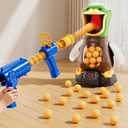 NIPLOOOW Duck Shooting Toys for Kids 3-5, Movable Target Shooting Games w/Air Pump Launcher, LCD Score Record, Sound, 24 Foam Balls, Birthday Gift for Boys Girls Ages 3 4 5 6 7 8 Years Old (1 Popper Gun)