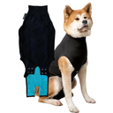 Suitical Recovery Suit for Dogs - XL Black - Dog Surgery Recovery Suit with Clip-Up System, Breathable Fabric for Spay, Neuter, Skin Conditions, Incontinence, 29.1–32.3 in Neck-to-Tail L