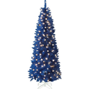 6 ft. Pre-Lit LED Pencil Slim Artificial Christmas Tree with Warm White Light, Blue
