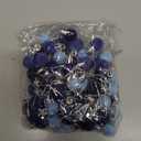 120 Pcs Mini Christmas Velvet Balls Ornaments Bulk, 0.79inch / 20 Mm, Flocked, Ready to Hang for Christmas Tree, Wreaths, Patio(Blue)