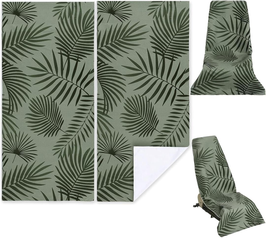 2 Pack Car Seat Towel Covers Athletic Running Towel Performance Microfiber Post Workout Sweat Washable Cover Non Slip for Car Outdoor Sport Activities 63 x 31.5 Inches (Palm)