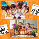 32 Pcs Halloween Craft Kit DIY Handprint Card with 3 Pcs Ink Pads Make Your Own Halloween Greeting Cards Unique Party Gifts for DIY Art Craft Activity Supplies