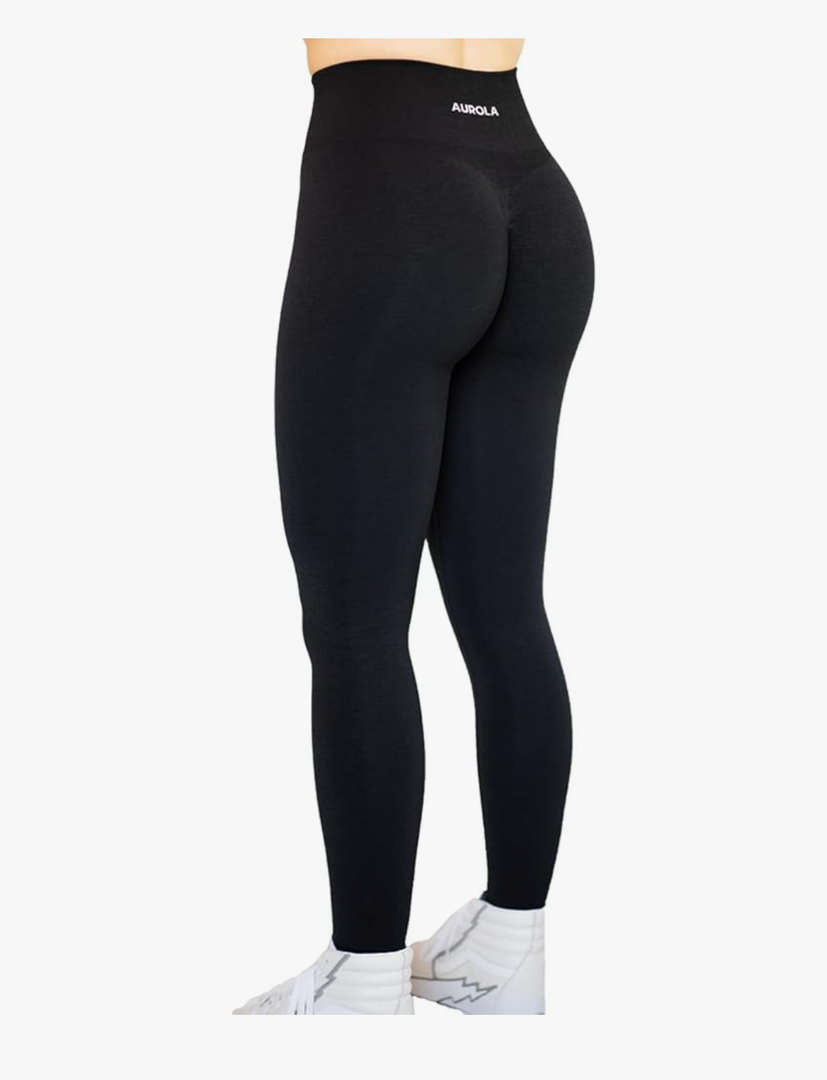 AUROLA Workout Leggings for Women Seamless Scrunch Tights Tummy Control Gym Fitness Girl Sport Active Yoga Pants L
