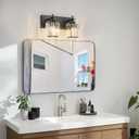 Black Crystal Bathroom Vanity Lights, Modern 2-Lights Bathroom Lighting Fixtures Over Mirror, Crystal Wall Lighting with Round Shade