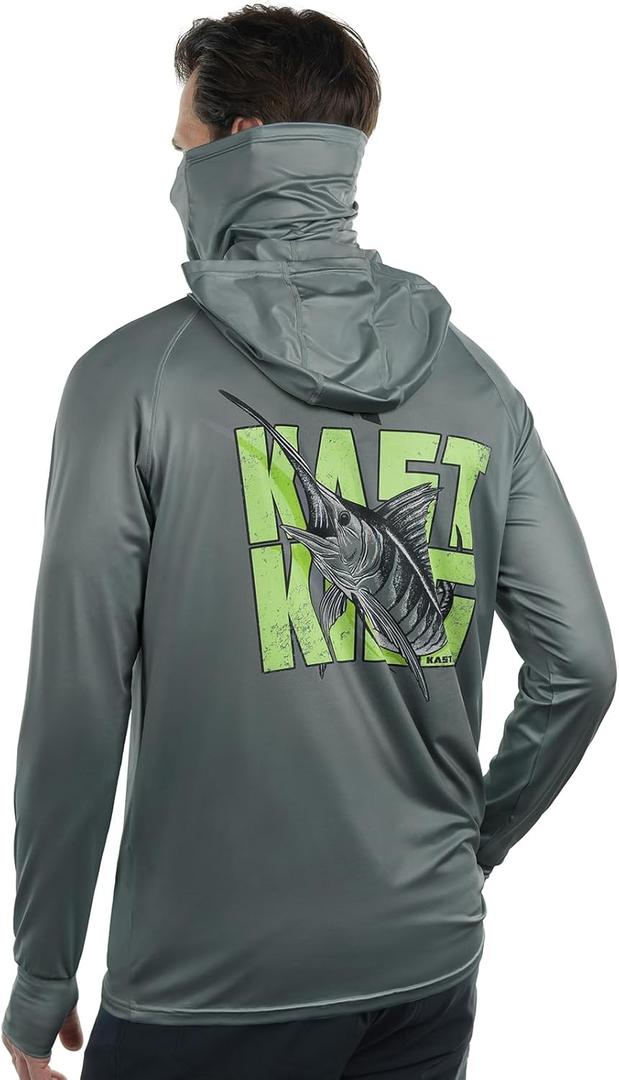 KastKing Sun Tamer Performance Fishing Hoodie, UPF 50 Sun Protection Shirt, Built-in Neck Gaiter, HYDROCOOLING Cooling Fabric (Gray, XL)