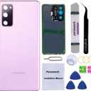 Rear Back Glass Replacement for Samsung Galaxy S20 FE 6.5 inches with Reparing Toolkit and Pre-Installed Camera Lens (Cloud Lavender)