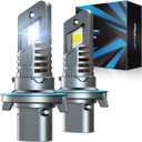 Marsauto H13 Bulbs for Fog, 800% 48000LM Super Bright H13 Light Bulbs, M1S 9008 Fog Driving Light, 20000RPM Cooling Fan 9008 Light, 60000+ Hours Lifspan, IP68, 3MIN Play and Plug, Pack of 2 (SUPER 6000K WHITE)