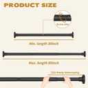Thestoa Shower Curtain Rod Adjustable 30-80" with Holder, Anti-Rust Shower Rod & Spring Tension Shower Rod No Drill, Black Shower Curtain Rod for Bathroom Tension Rod