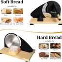 Brvclon Manual Bread Slicer Adjustable Thickness, Hand Crank Bread Slicer for Homemade Sourdough Bread with Scale Line & Suction Cup & Metal Guide,Quality Solid Wood Base & Gift-Level Packaging