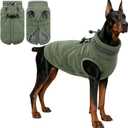 SAWMONG Dog Coat, Warm Dog Winter Coat, Waterproof Fleece Jacket, Cold Weather Dogs Jacket (L,Green)