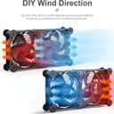 upHere Big Airflow 2 x 120mm x 25mm Computer Fan with AC Plug Cabinet Fan 100V 240V AC Power Supply,DC 12V 5 Speed Controller, for Router Mining Machine Chassis Server Workstation Cooling