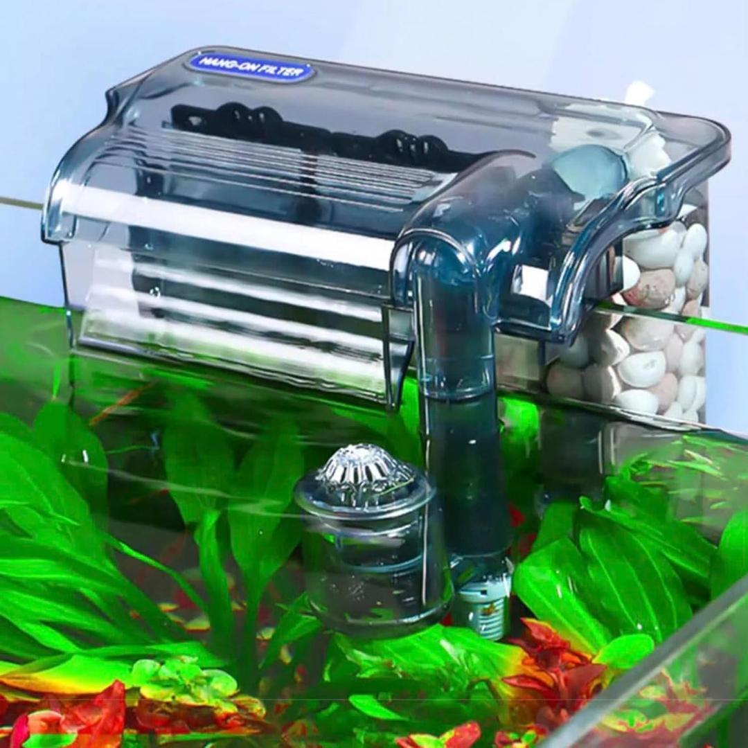 Aquarium HOB Fish Tank Filter for 10-20 Gallon with Surface Skimmer, Hang on Back Filter for Efficient and Silent Operation(Upgraded CM-268), 79GPH(300L/H), 3W, 1 Pre-Filter Sponge, 1 Filter Pad