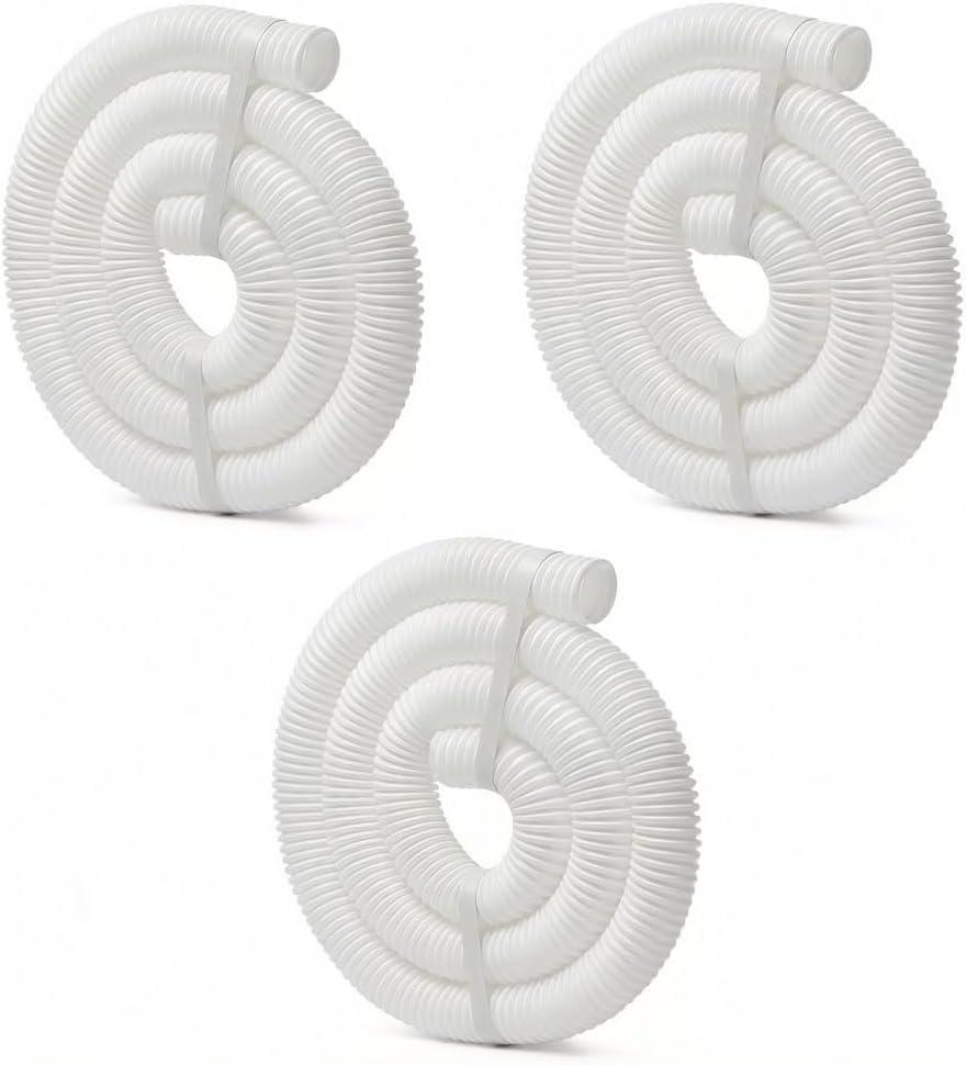 9-100-3102 6 Ft Cuffless Feed Hose for Polaris 360 Pool Cleaner, 3 Pack | 11/2" Diameter HeavyDuty Corrugated Replacement Hose for 360 VacSweep PressureSide Inground Pool Cleaner Parts