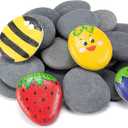 Simetufy 20 PCS Rocks for Painting, 1-2" Natural Flat DIY Painting Rocks, Smooth Stones for Crafts, Arts,Decoration, Kindness Rocks Garden Decoration
