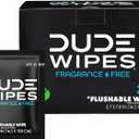 DUDE Wipes On-The-Go Flushable Wipes - 1 Pack, 30 Count - Unscented Extra-Large Individually Wrapped with Vitamin E & Aloe - Septic and Sewer Safe