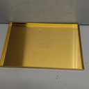 12x8x0.6in Large Rectangular Decorative Trays for Coffee Table, Stainless Steel Decorative Tray Gold Metal Rectangle Serving Tray and Platter Perfume Jewelry Display Storage Tray for Dessert Vanity