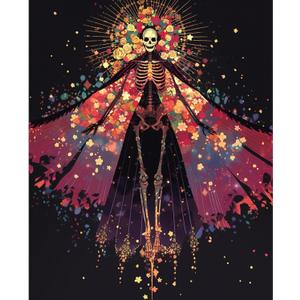 obterie Skull Paint by Numbers Kit for Adults Beginner Halloween Oil Painting Kit Adult Paint by Number Kits on Canvas DIY Painting for Beginners Art by Numbers for Gifts Home Wall Decor 16x20 Inch (YF013)