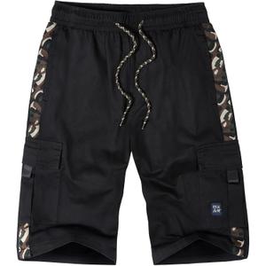 ELETOP Men's Cargo Shorts Elastic Waistband Drawstring Big and Tall Cotton Summer Casual Work Shorts (5X-Large, 902 Camo Black) ELETOP Men's Cargo Shorts Elastic Waistband Drawstring Big and Tall Cotton Summer Casual Work Shorts (5X-Large, 902 Camo Black)