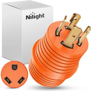 Nilight 30 A to 30A RV Power Adapter 4 Prong Locking Plug 125 Volt Heavy Duty Converter L14-30P to TT-30R 30Amp Male 30 Amp Female Receptacle for RVs Camper Caravan Generator