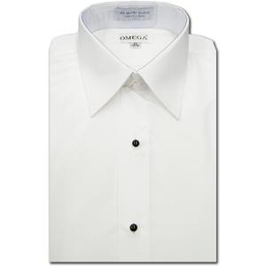 Men's Microfiber Tuxedo Dress Shirt Laydown Collar, Non Pleat (White, XL)
