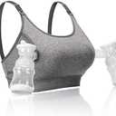 Momcozy Hands Free Pumping Bra, Adjustable Breast-Pumps Holding and Nursing Bra, Pumping & Nursing Bra in One, Size M