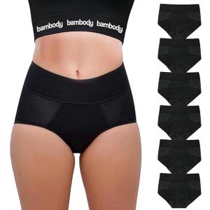 Bambody Absorbent Panties, Period Underwear for Women and Teens - All-Day Long - Overnight Protection- Postpartum, Leakproof, Size: 2XL