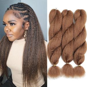 Crochet Vixen Bundles 22 inch Kinky Straight Crochet Hair for Black Women 3 Packs Premium Synthetic Fibers Crochet Braids (30#, 22 inch)