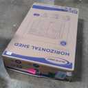 Suncast Outdoor Storage Shed for Backyard and Garden, Horizontal, 4' x 2.5', Stoney Grey - Portable Utility Deck and Cabinet for Tools, Equipment, and Garbage